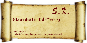 Sternheim Károly névjegykártya
